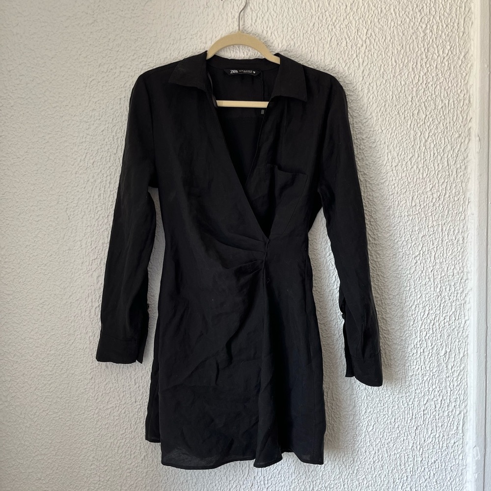 Zara Black Flowy Black Mini Dress size XS never worn